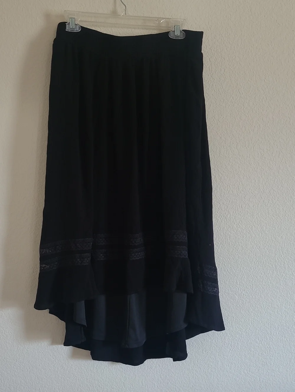 Torrid Black Ruffled Lace High-Low Skirt Size 2 (2X)